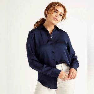 Quince | Washable Stretch Silk Blouse